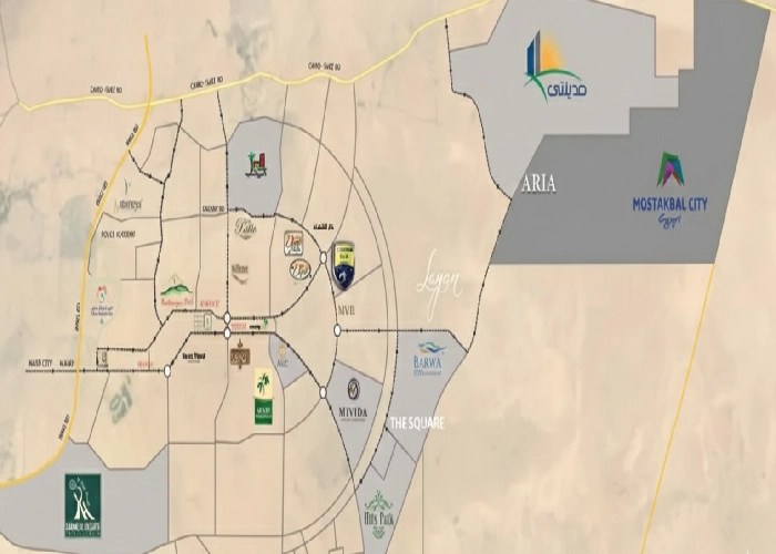 Location of Aria Mostakbal City